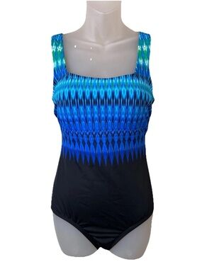 Shape Solver By Swim Solutions BLUE Ocean 1-Pc Swimsuit, US 10 NWT